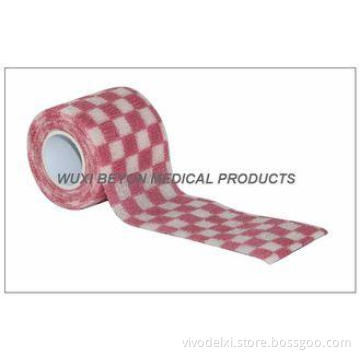 OEM Pink Check Cohesive Elastic Bandage Elastic Wrap For Jo
